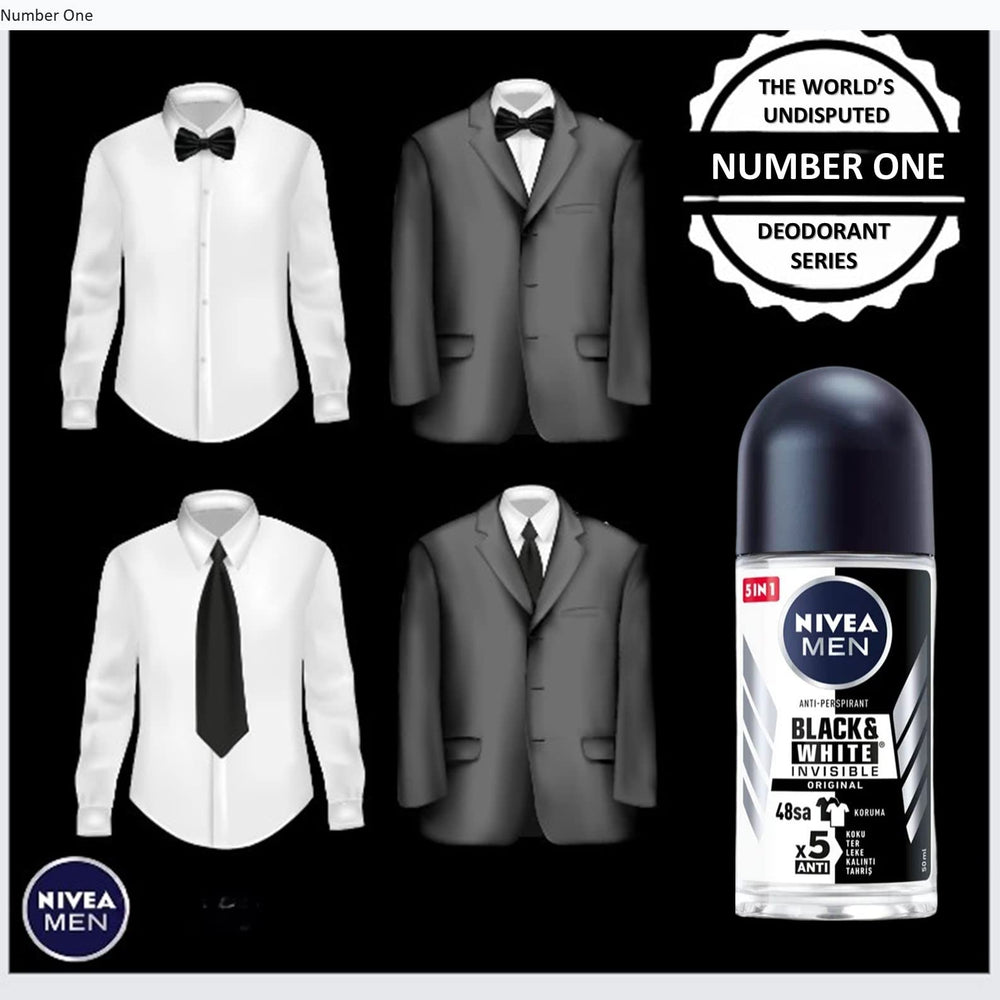 NIVEA Black & White Original roll-on in action for comfortable daily wear.