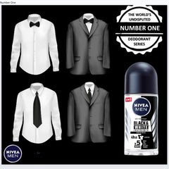 NIVEA Black & White Original roll-on in action for comfortable daily wear.