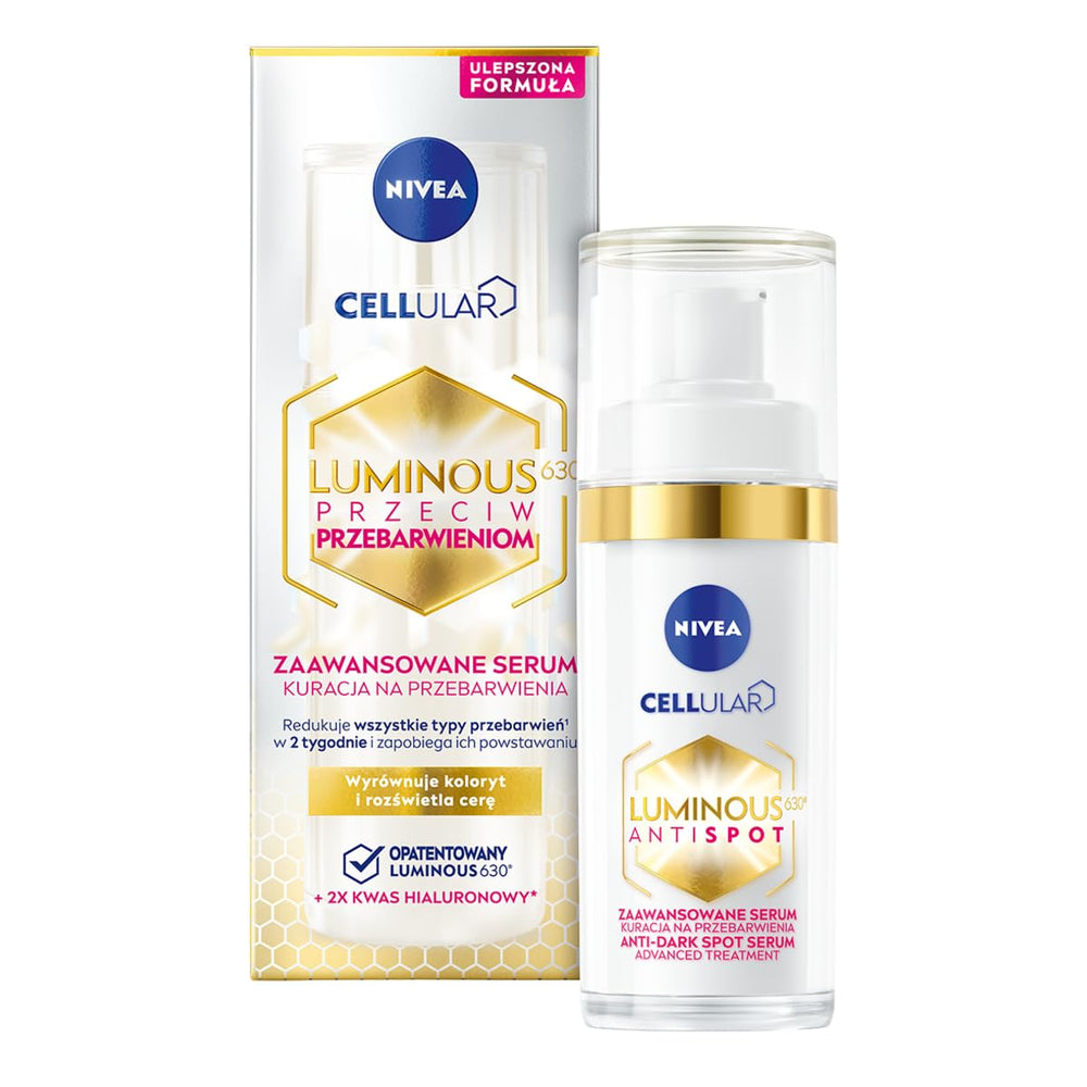 NIVEA Cellular Luminous630 serum bottle highlights daily brightening routine