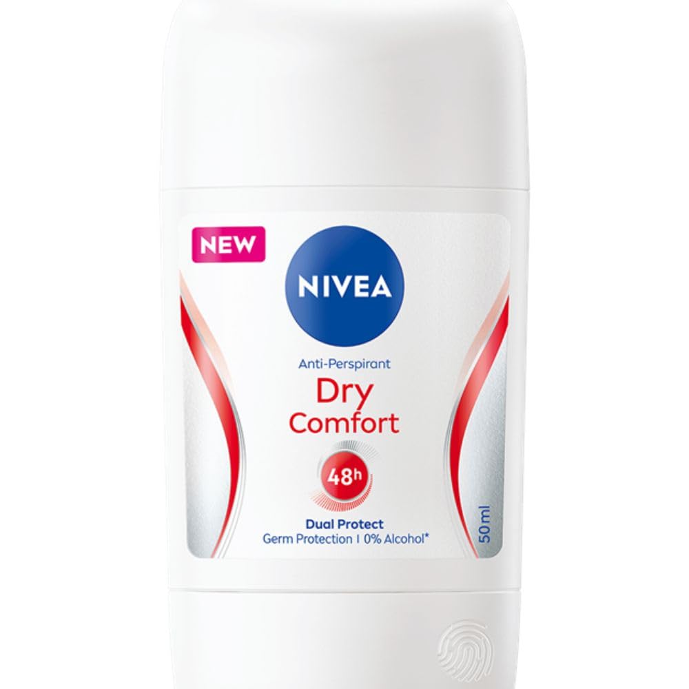 NIVEA Dry Comfort antiperspirant stick 40ml provides long-lasting dryness and gentle underarm care.