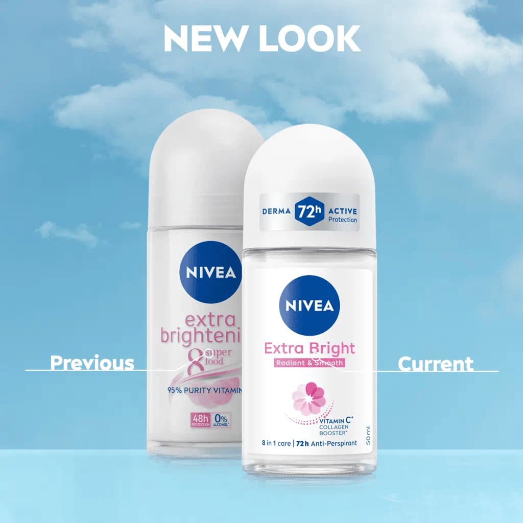 NIVEA Extra Bright underarm after-use skin close-up showing brighter, smoother texture