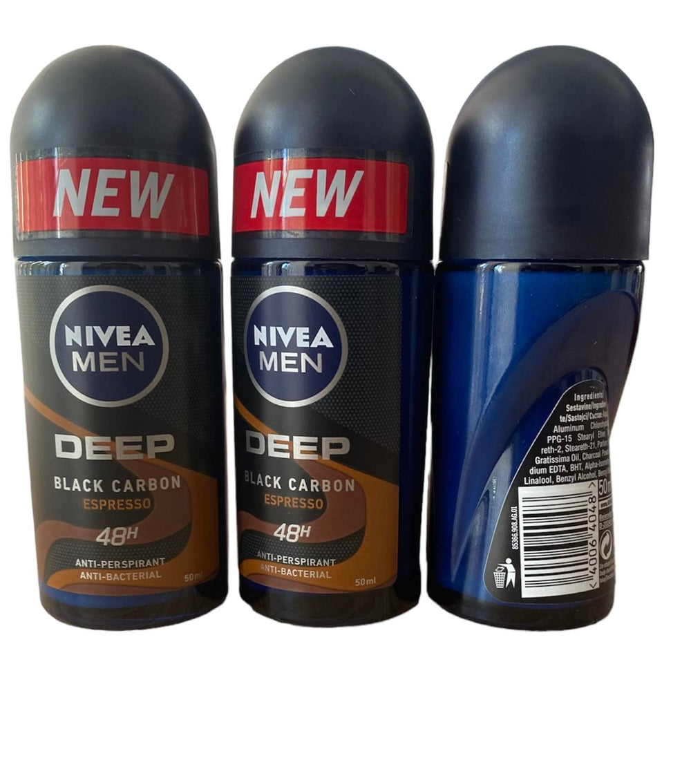 NIVEA Men Deodorant Roll-On Dimension 3-pack bundle provides convenient daily protection.