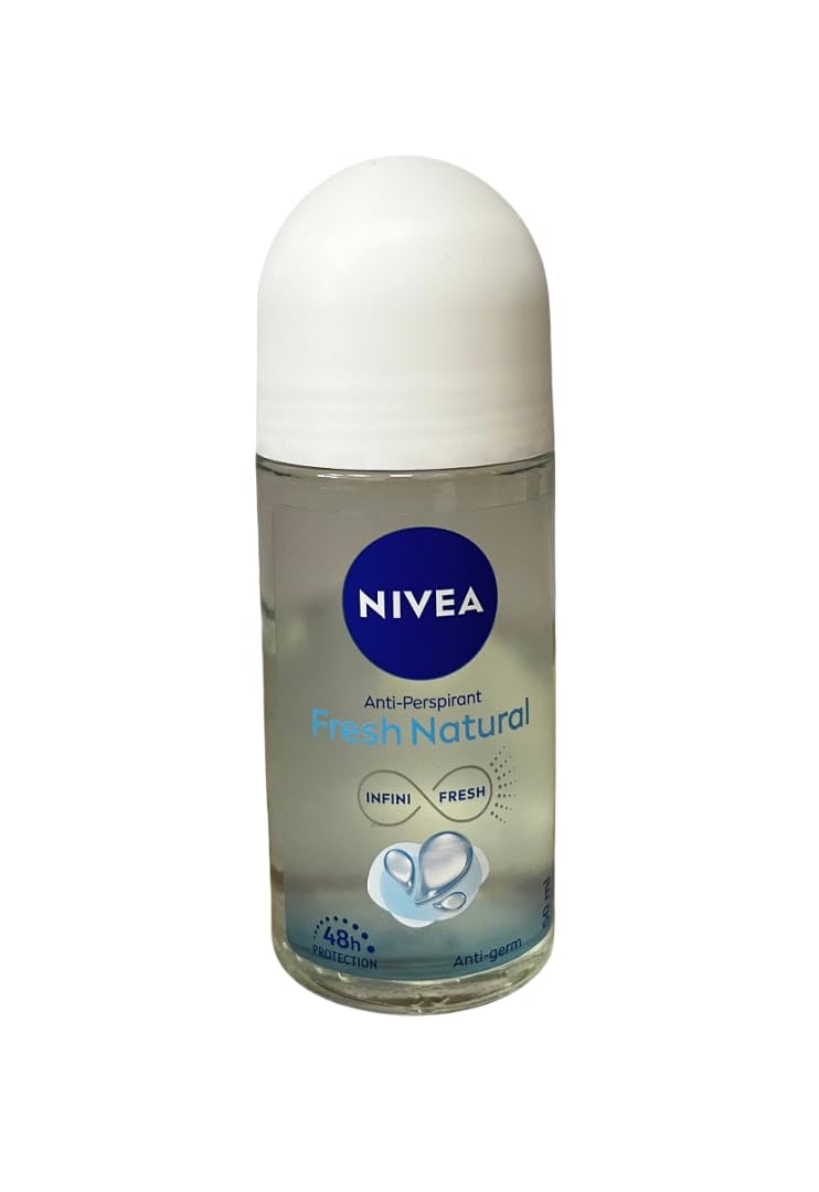 NIVEA Fresh Natural roll-on bottle front with subtle ocean-inspired fragrance for daily freshness