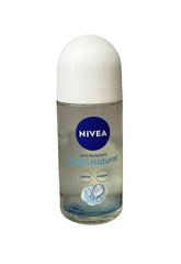 NIVEA Fresh Natural roll-on bottle front with subtle ocean-inspired fragrance for daily freshness