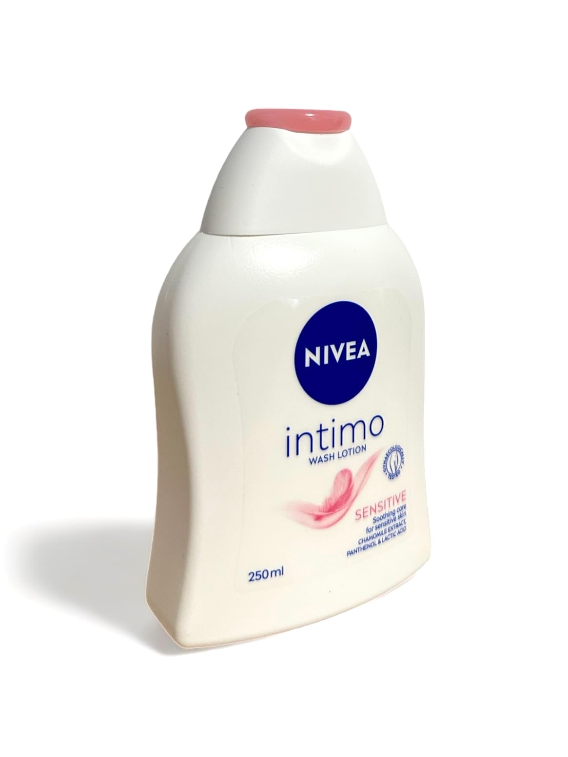 NIVEA Intimo Sensitive lotion texture close-up shows creamy cleansing feel.