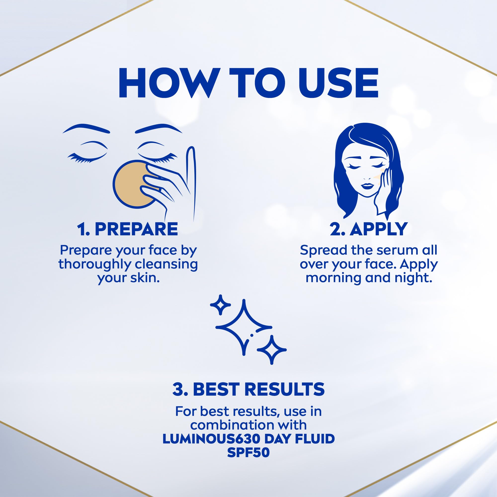 NIVEA Luminous 630 Serum night routine demonstrates gentle spot care potential