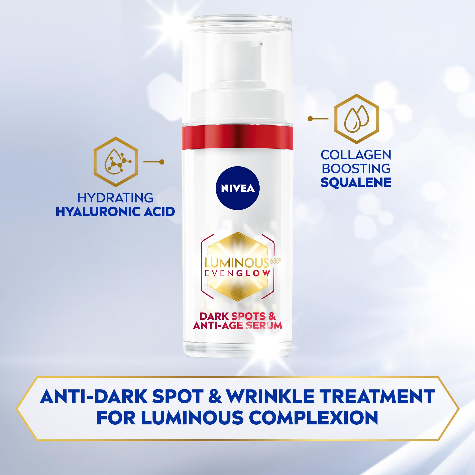 NIVEA Luminous 630 Serum texture closeup reveals lightweight consistency