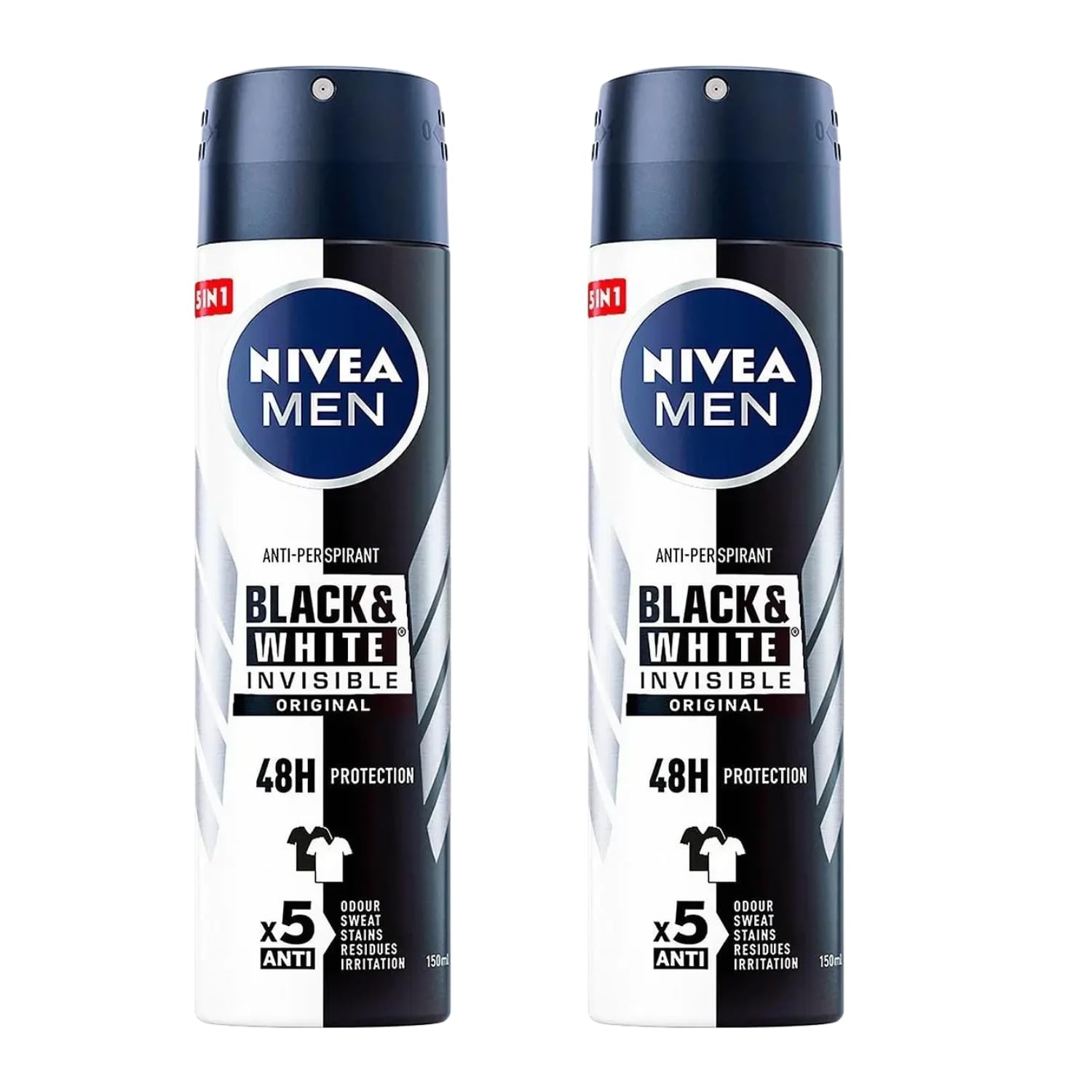 NIVEA Men Invisible Original spray application shot highlights quick-dry formula for everyday use