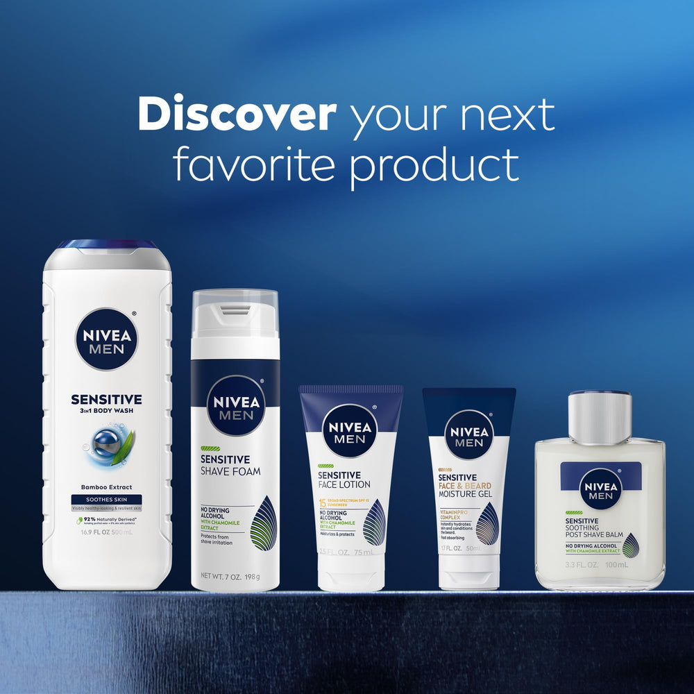 NIVEA MEN Sensitive Body Wash recycled plastic bottle cap close-up