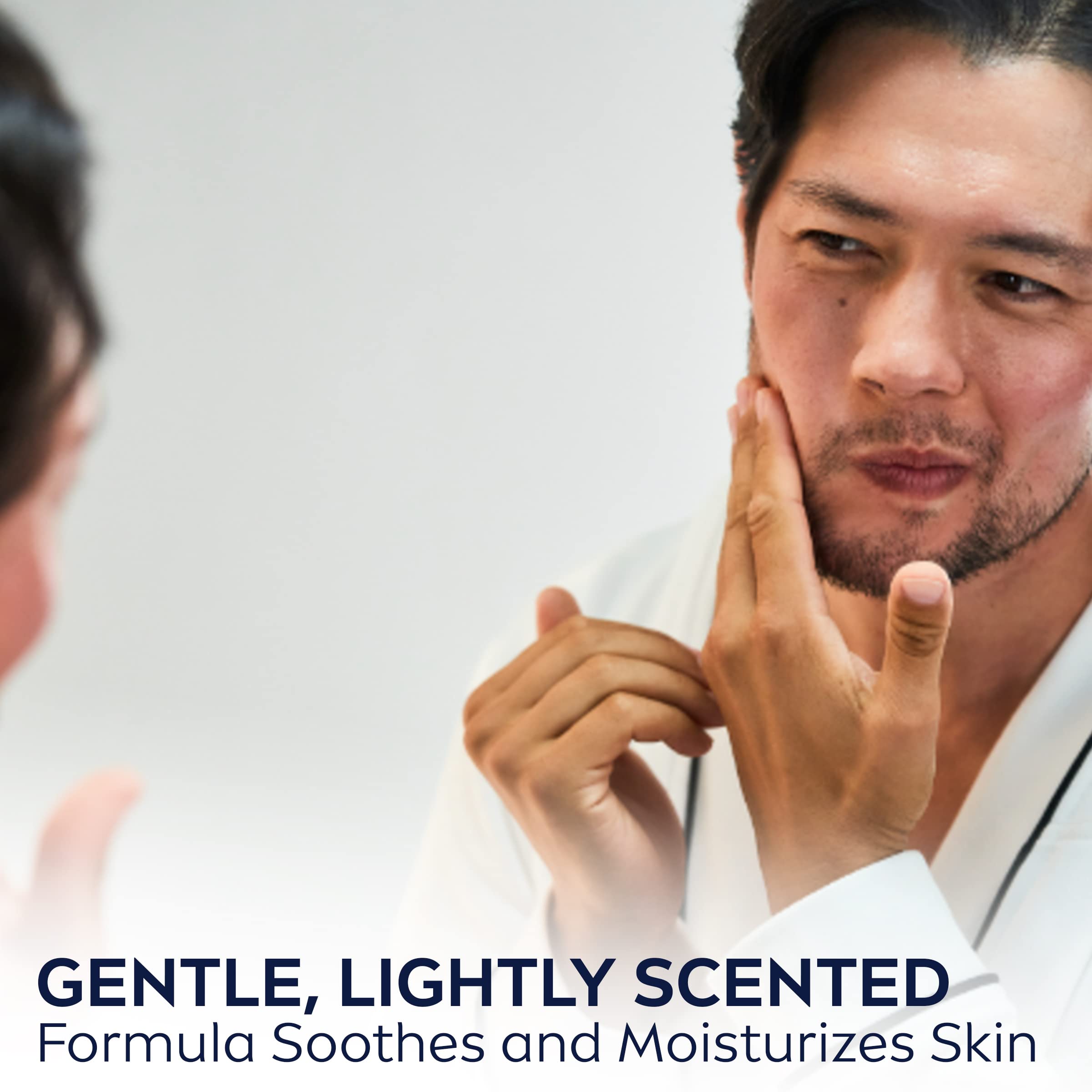 NIVEA MEN Sensitive Cooling Post Shave Balm applying on skin demonstrates quick absorption.
