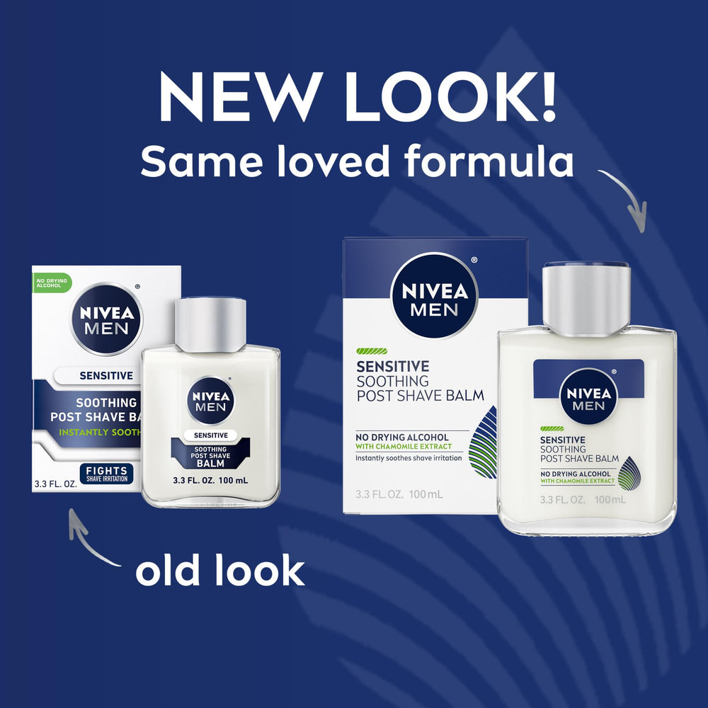 NIVEA MEN Sensitive balm being applied to the jawline for quick absorption
