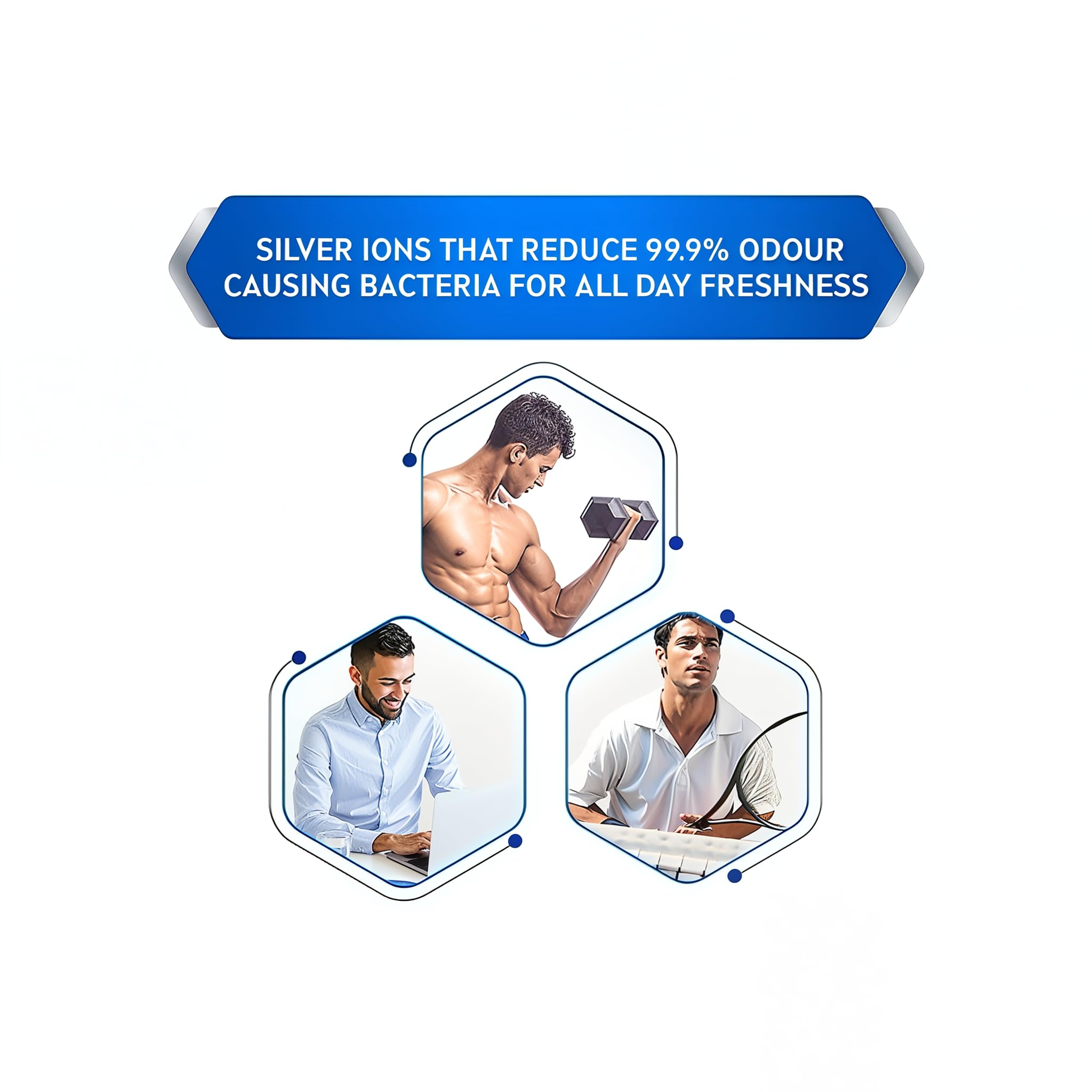 NIVEA Men Silver Protect roll-on with fresh scent for all-day confidence.