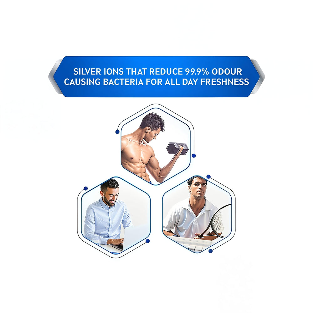 NIVEA Men Silver Protect roll-on with fresh scent for all-day confidence.