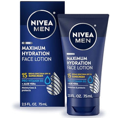 NIVEA MEN SPF 15 sunscreen lotion in application scene