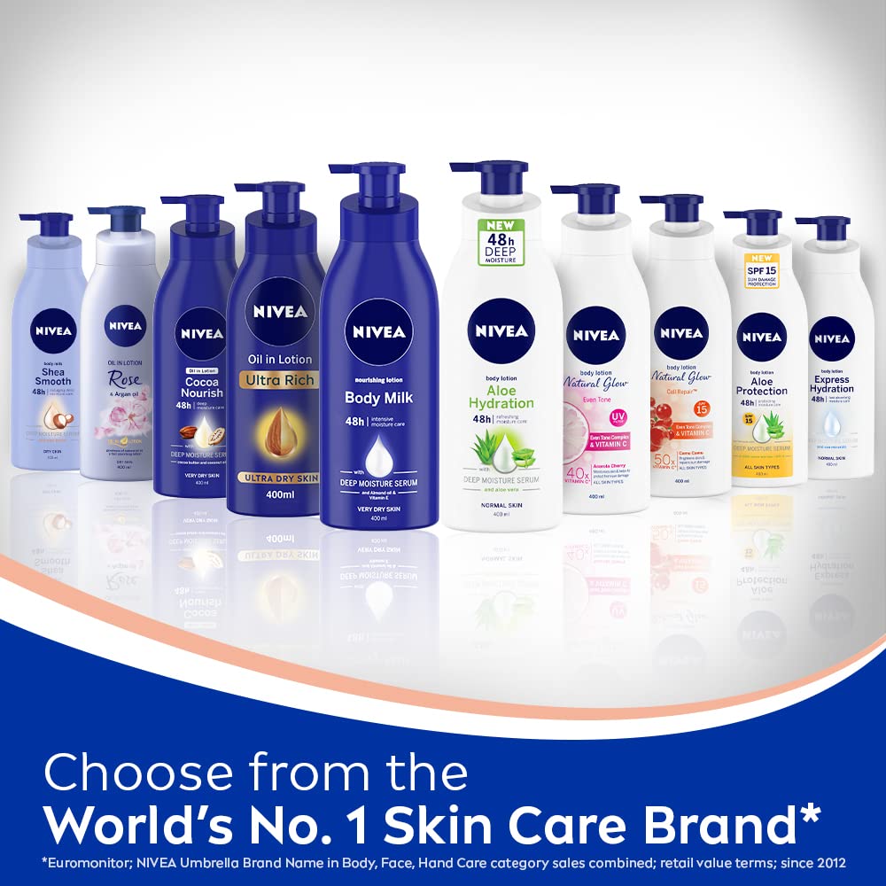 NIVEA Natural Glow packaging outer carton highlights product claims and care.