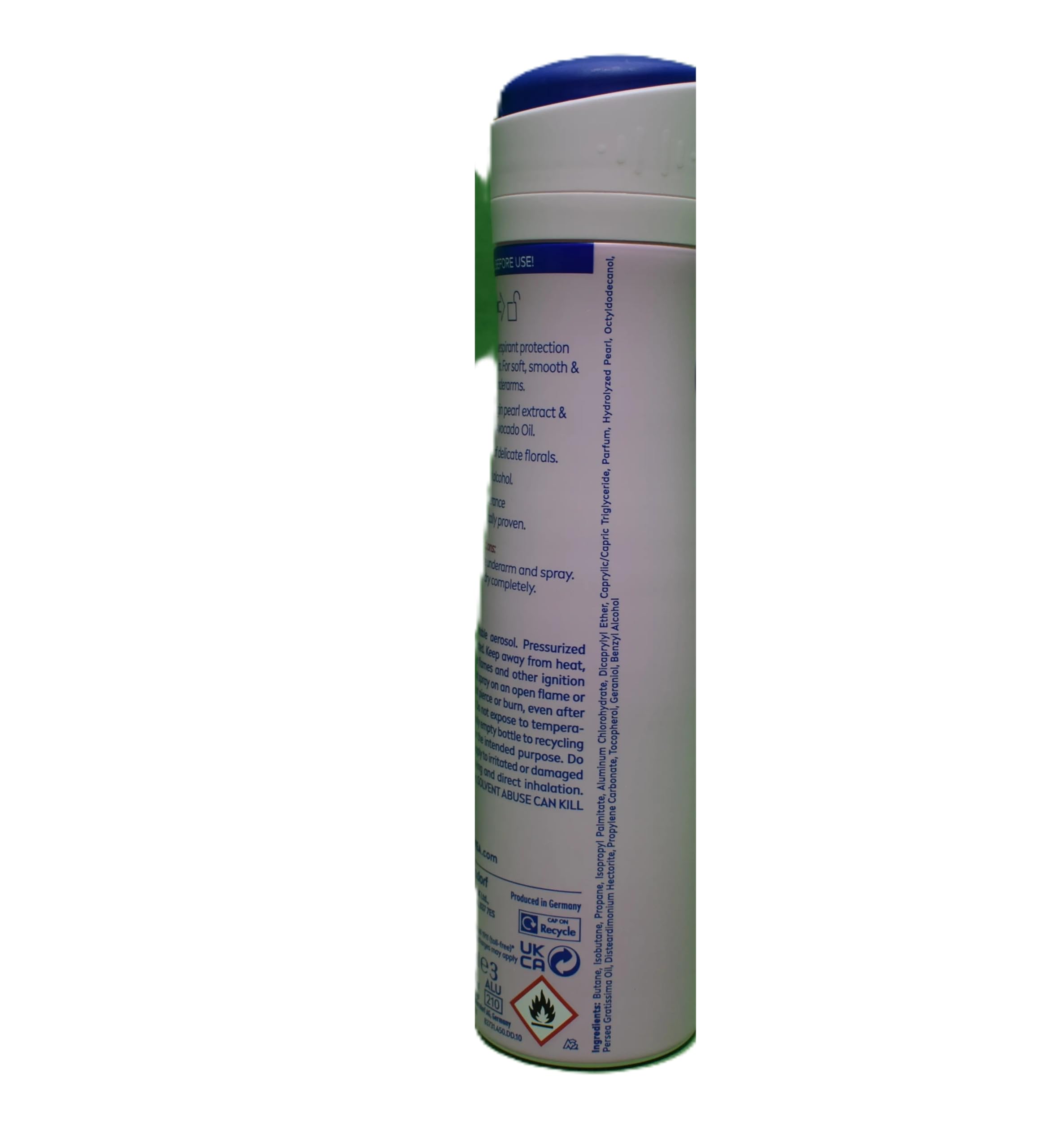 NIVEA Pearl & Beauty label notes dermatological testing and care