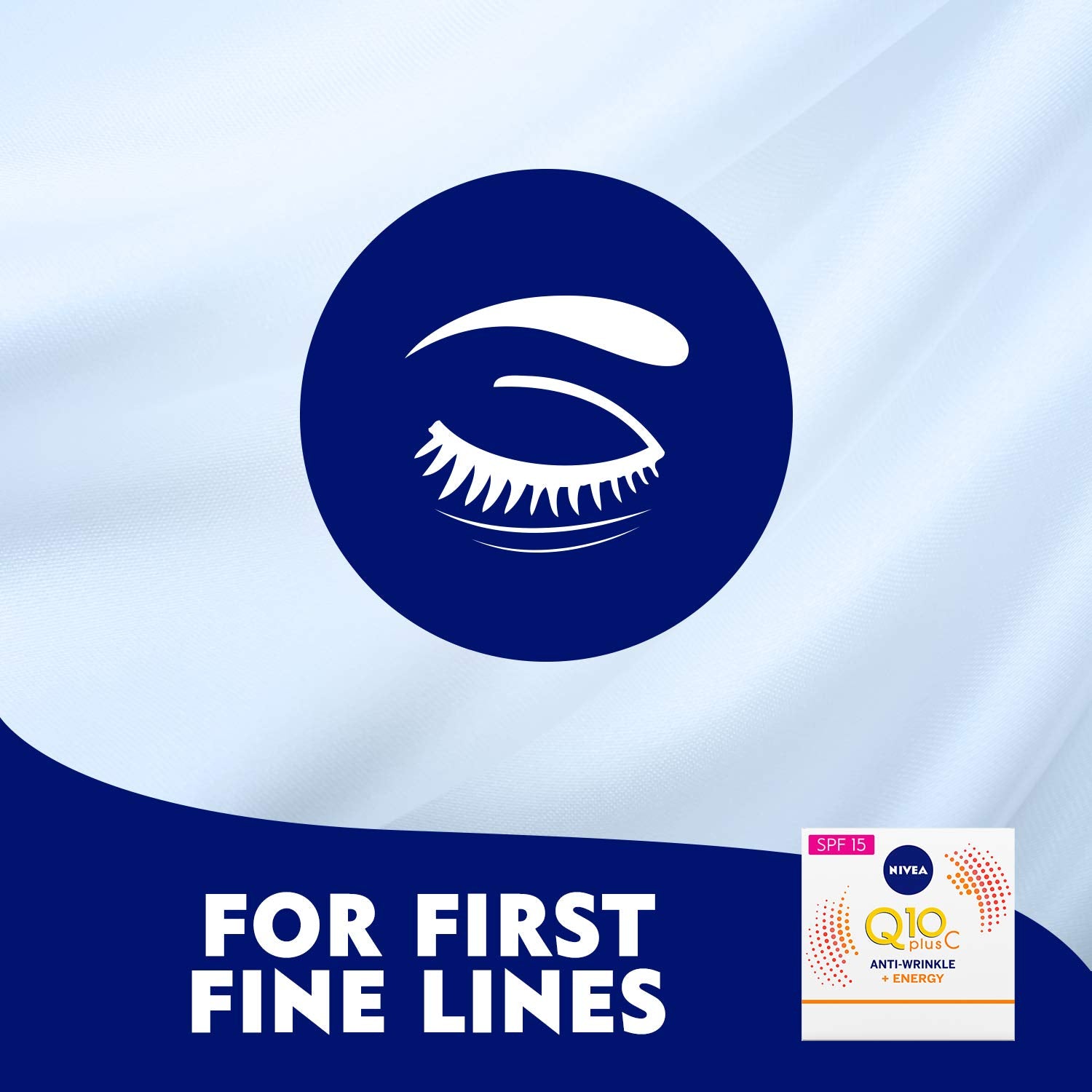 NIVEA Q10 Energy Day Cream application routine indicating easy morning use.