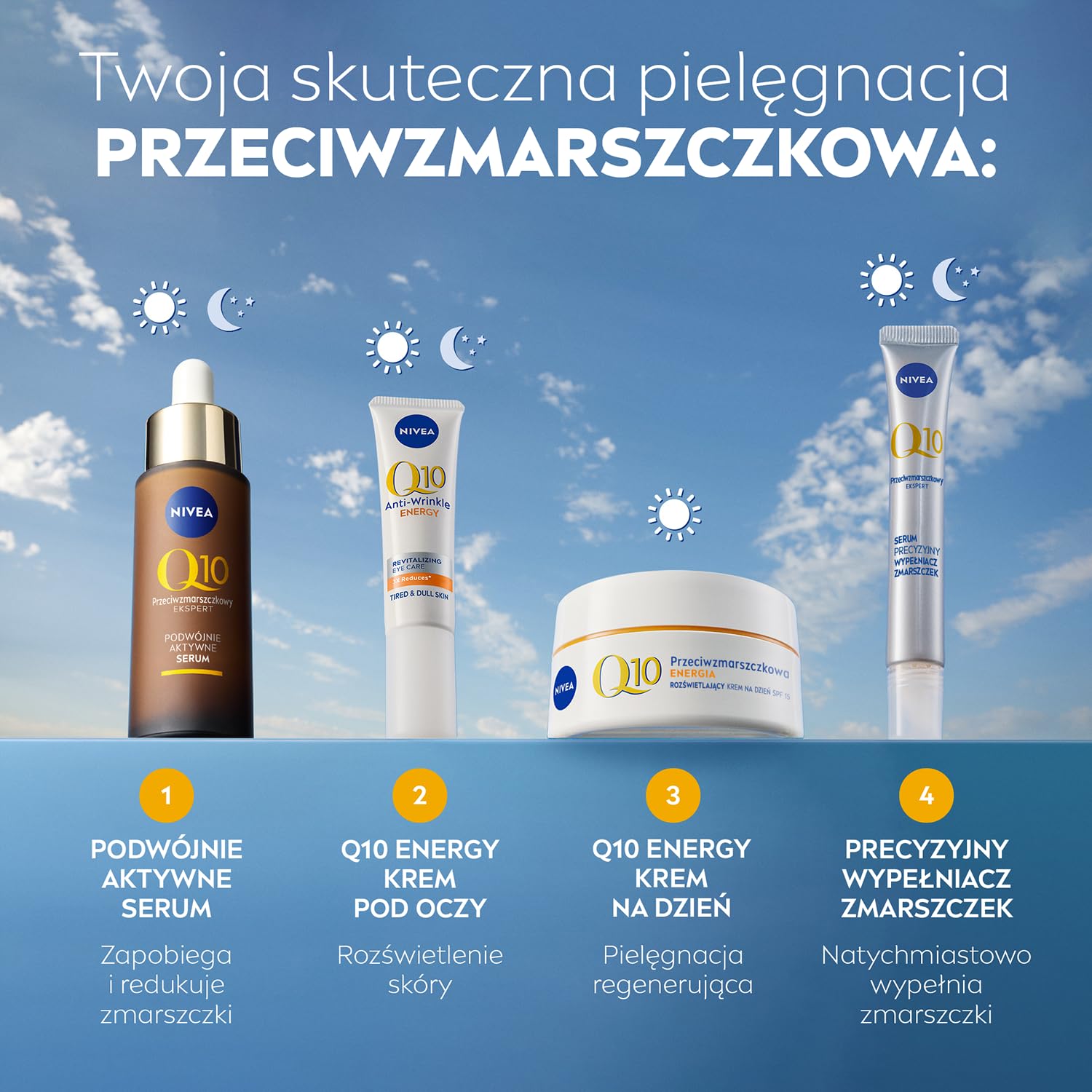 NIVEA Q10 plusC eye cream glow on skin after application.