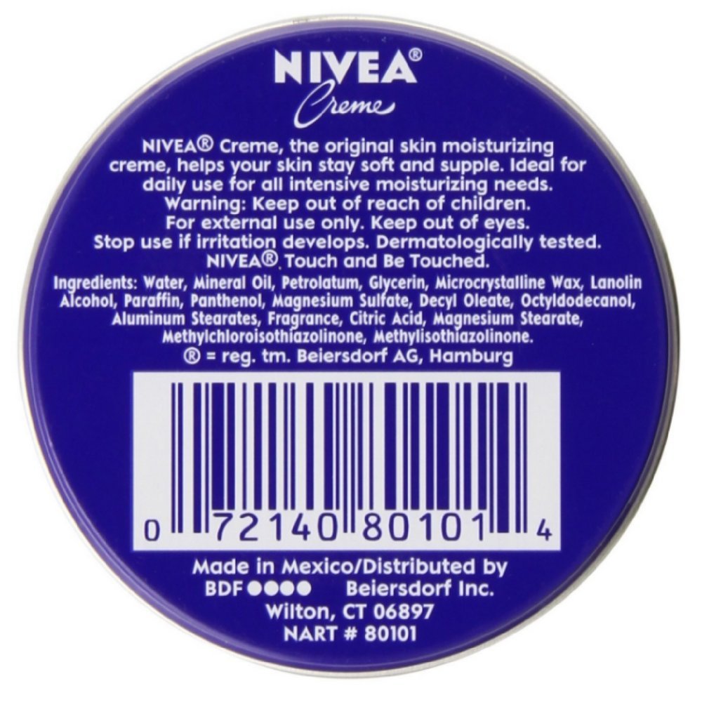 NIVEA Skin Creme tin being applied to hands for daily nourishment.