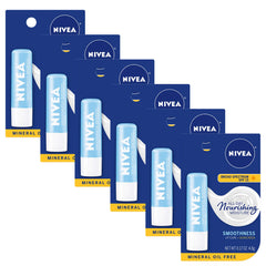 NIVEA Smoothness Lip Care SPF 15 packaging for on-the-go nourishment.
