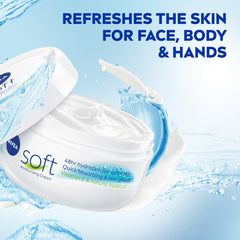NIVEA Soft applied to hands for soft non-greasy touch