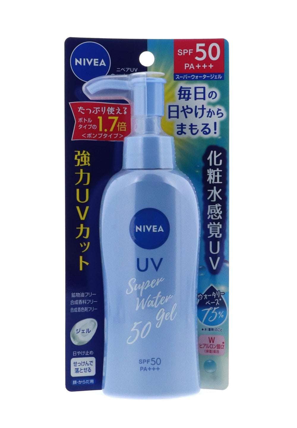 Nivea Sun Protect Water Gel applying on skin demonstrates quick absorption.
