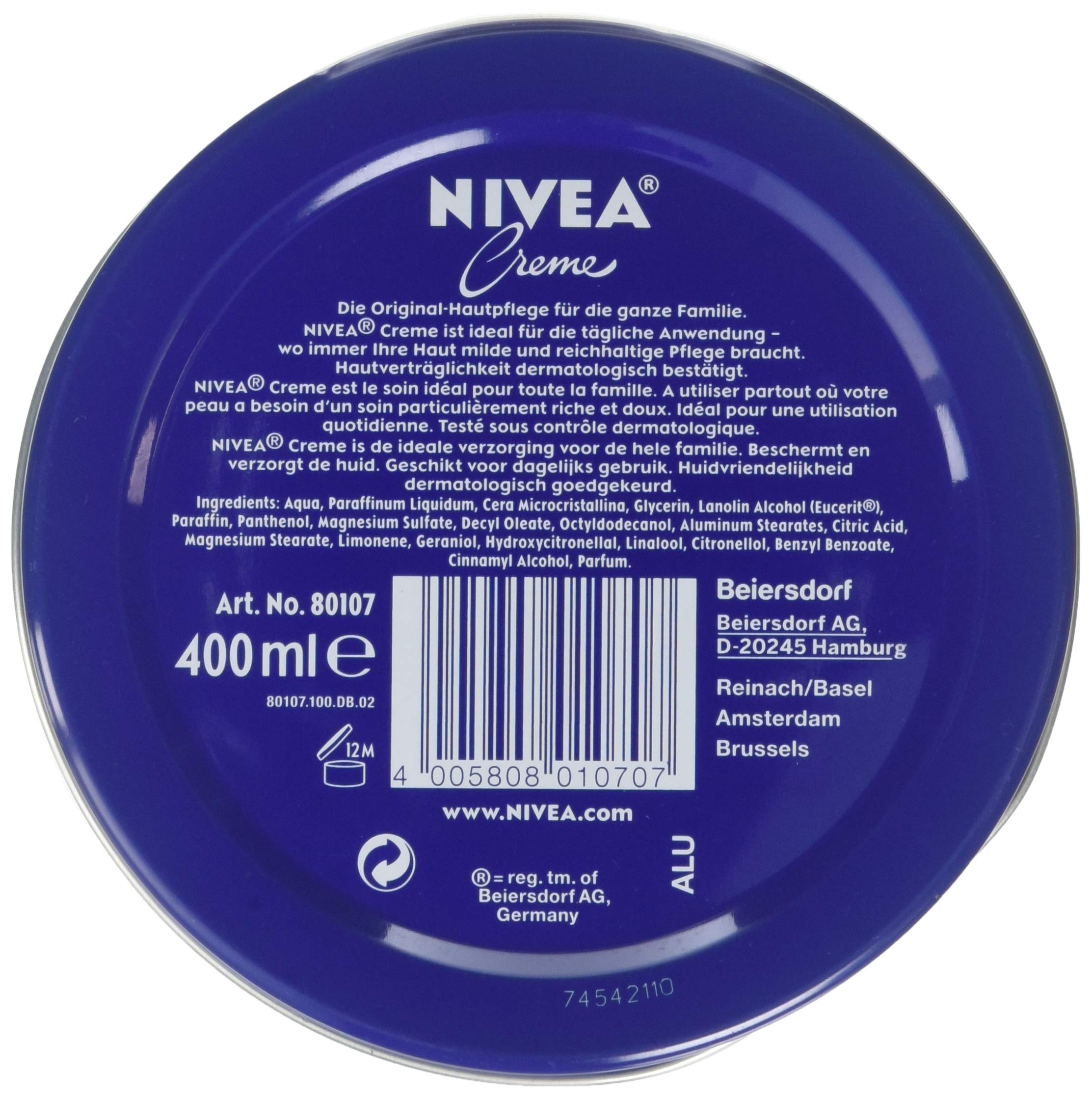 NIVEA Unscented Creme pack shot highlighting value in a triple-pack for whole-body care