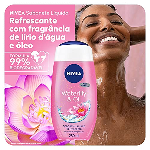 NIVEA Waterlily-Oil Shower Gel lather demonstrates gentle cleansing.
