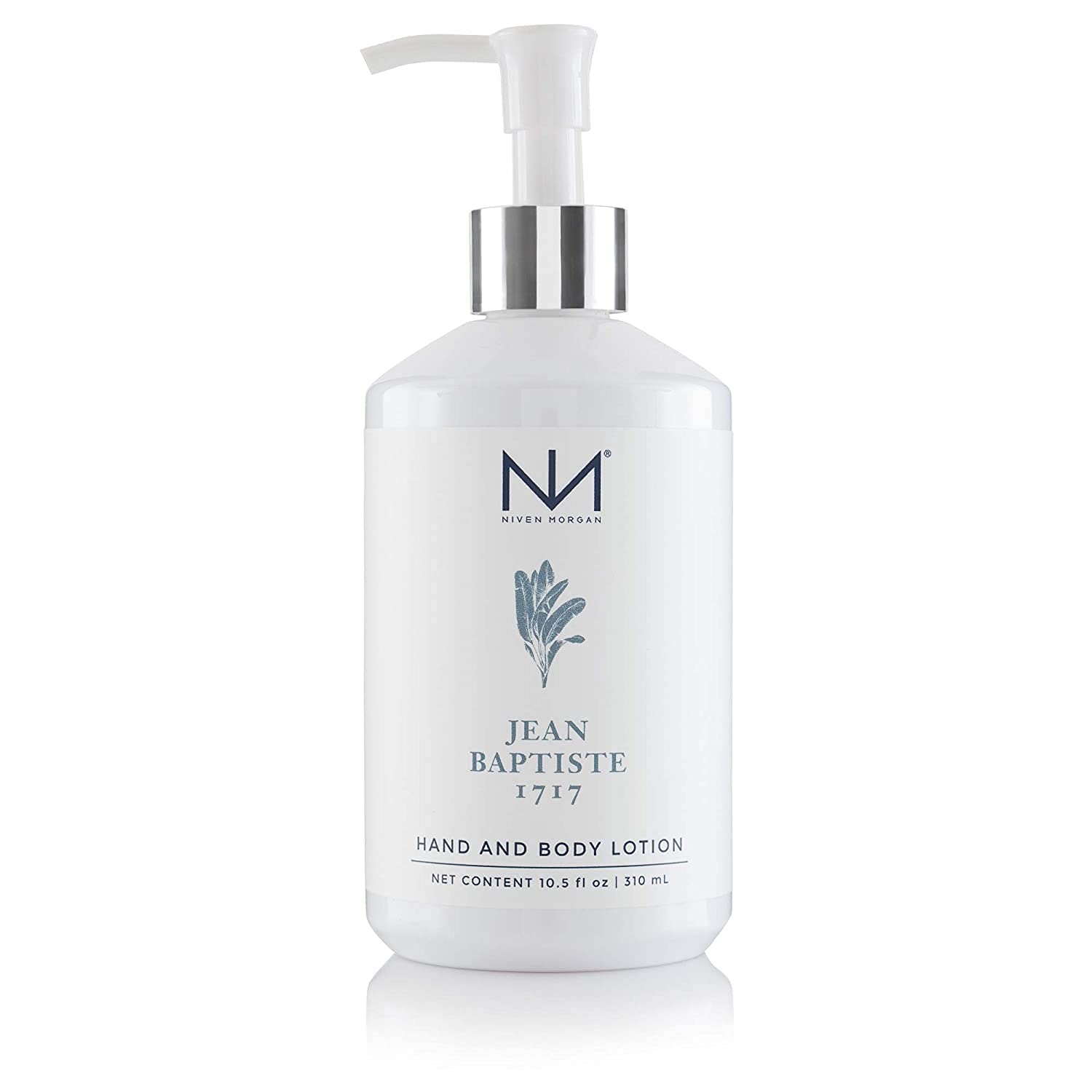Niven Morgan Jean Baptiste 1717 Hand and Body Lotion bottle delivering hydrating, non-greasy skin care.