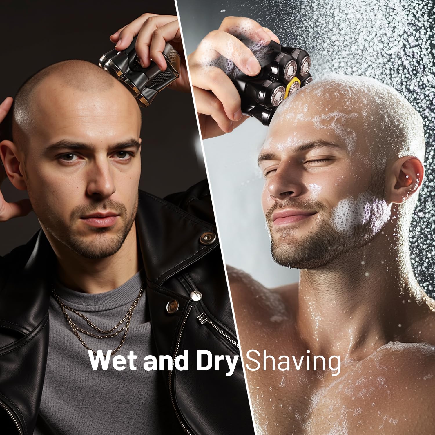 Detachable NIWUIO shaver heads for easy rinsing and hygiene after use.