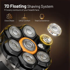 NIWUIO waterproof bald shaver used in shower with IPX6 rating and detachables