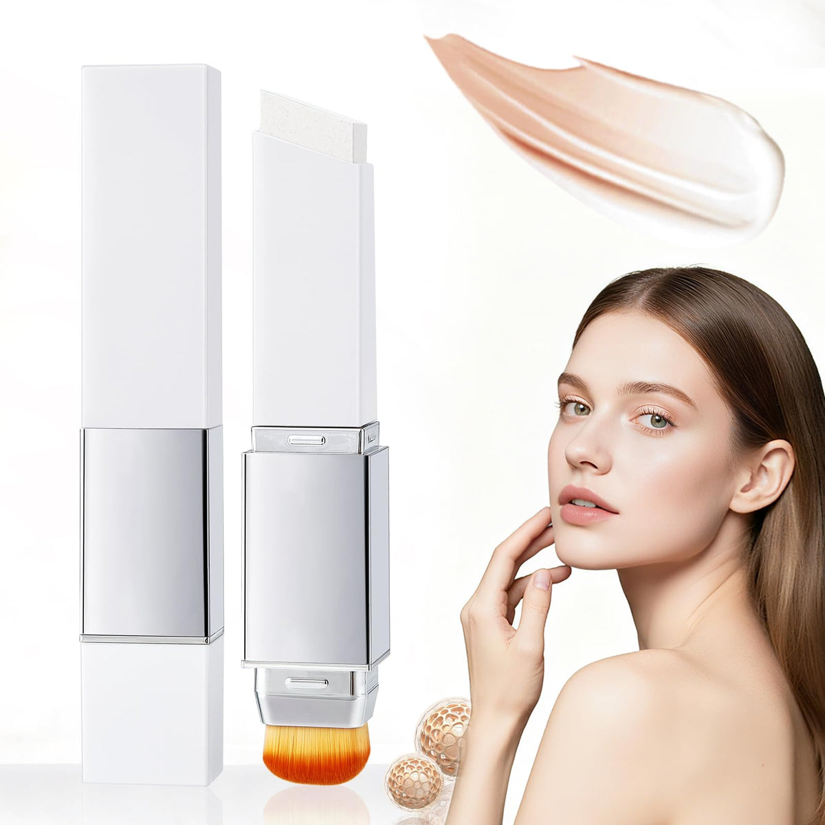 NIZENTA color-changing foundation stick swatch blends with skin tone for a natural look