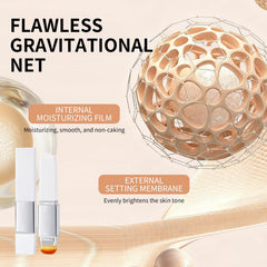 NIZENTA full-coverage finish on skin creates an even complexion