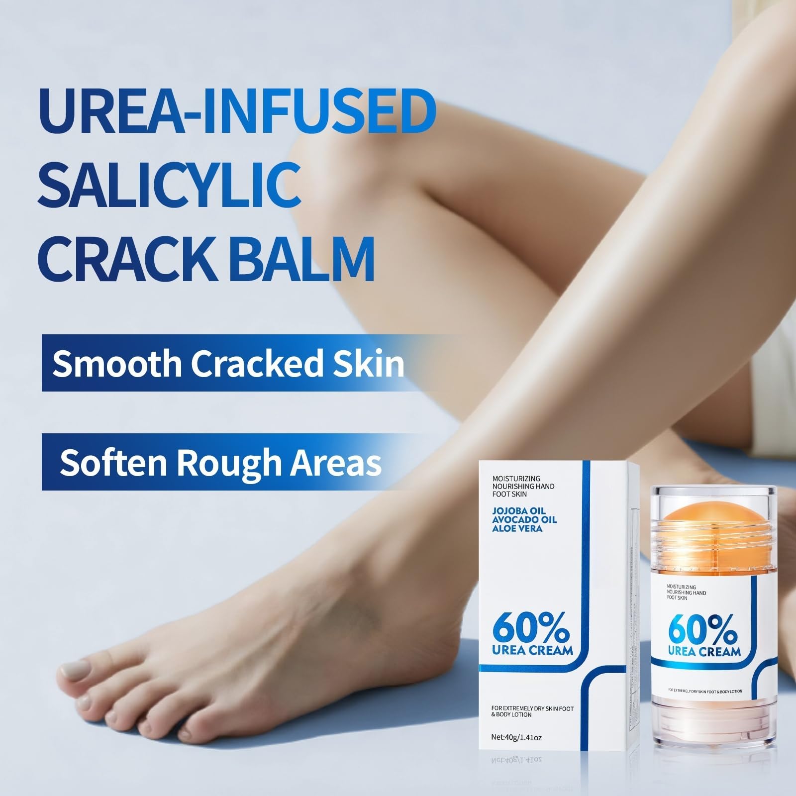 NIZENTA crema de urea para codos y rodillas con hidratación suave.