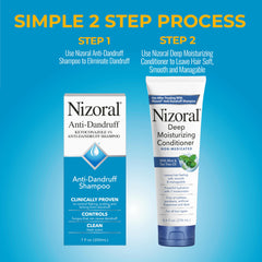 Nizoral bundle packaging displays shampoo and conditioner duo for convenience.