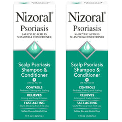 Nizoral psoriasis shampoo bottle pour demonstrating quick relief potential for scalp