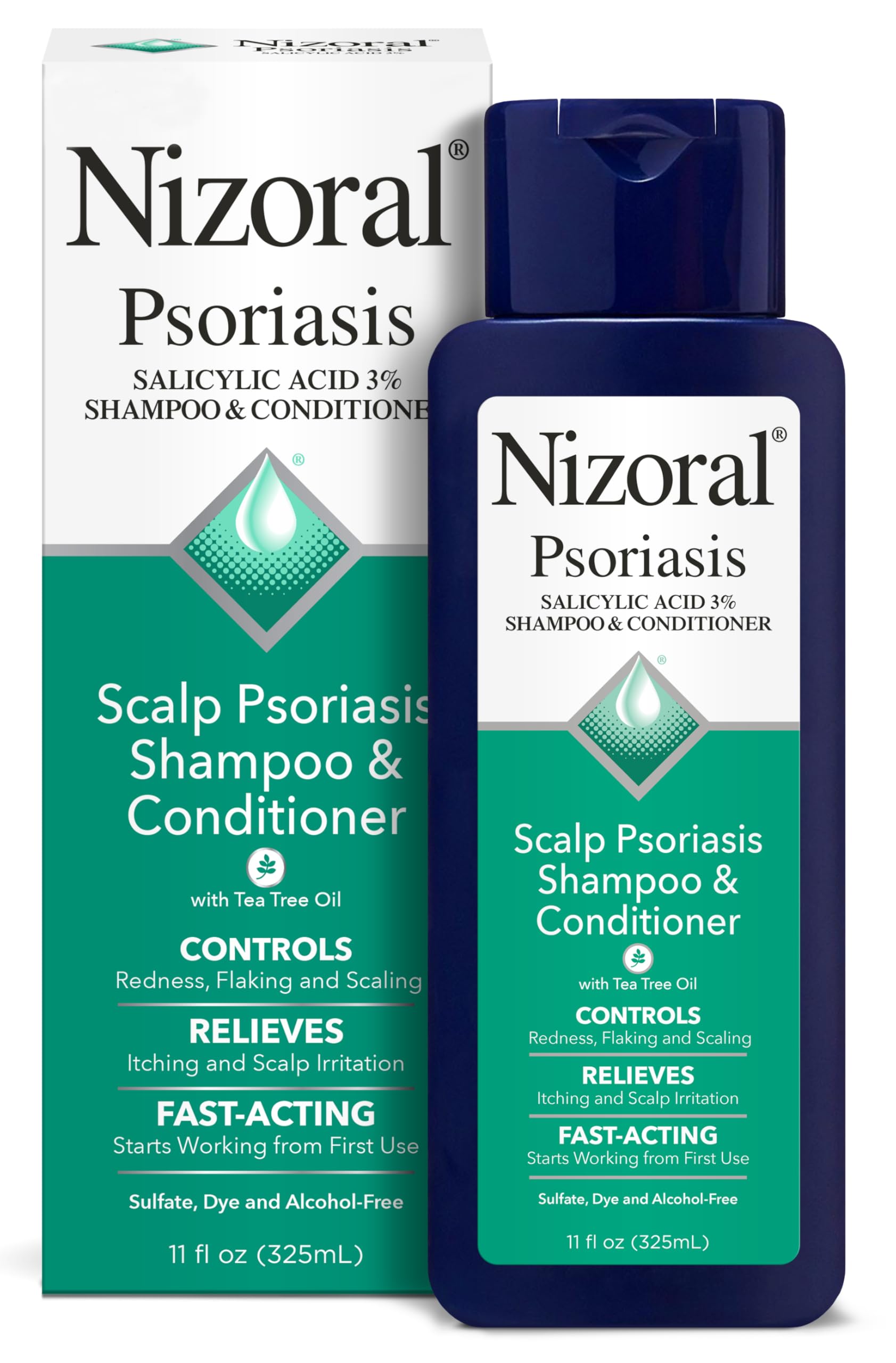 Nizoral psoriasis shampoo bottle—sleek design supports scalp comfort.