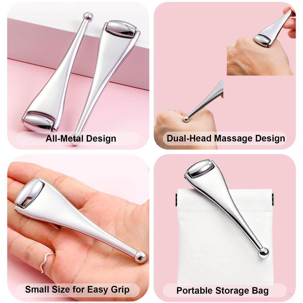 NKQ Compact eyelid massager used during night routine for daily eye comfort