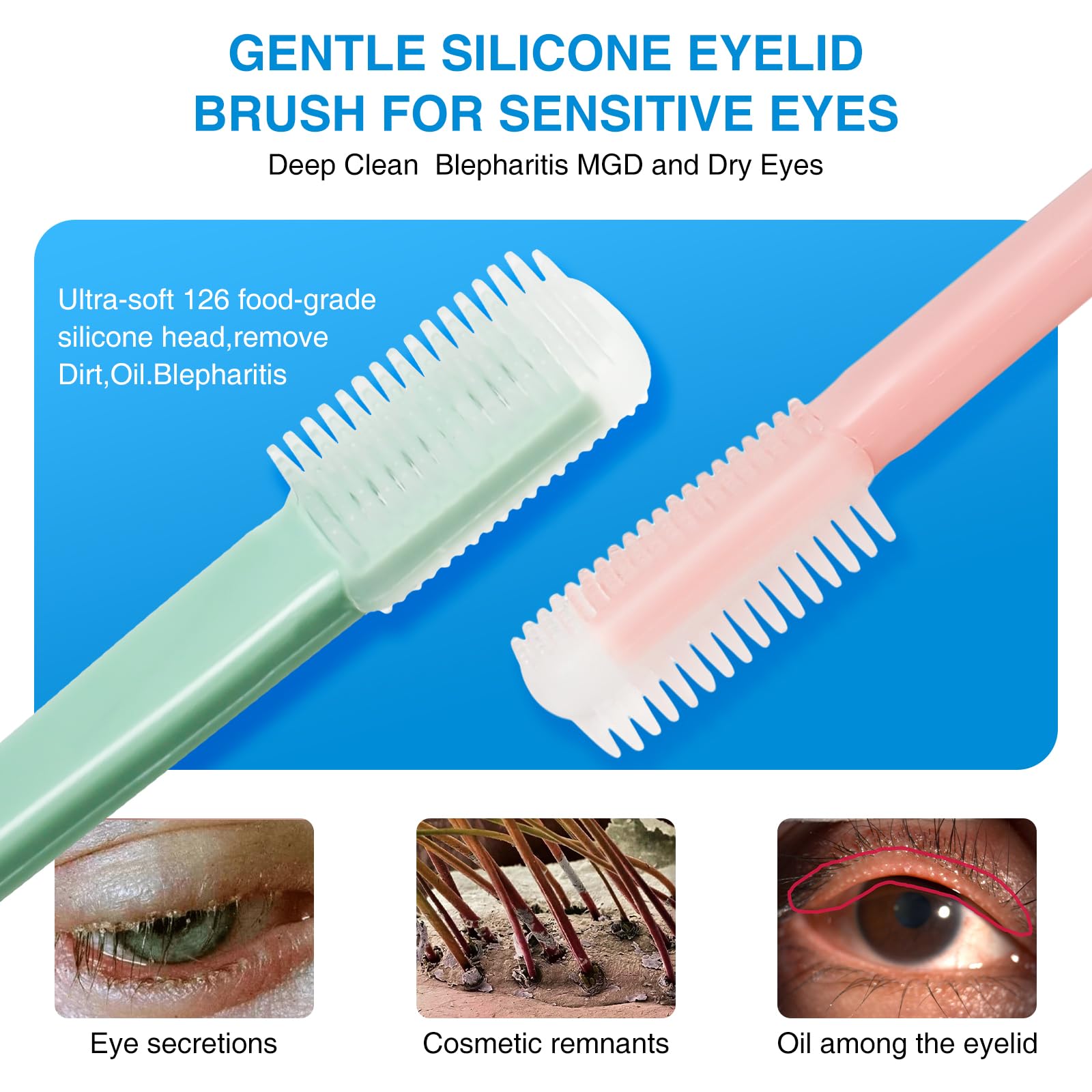 NKQ Eyelid Brush compact ergonomic design supports precise, effortless daily eyelid care.