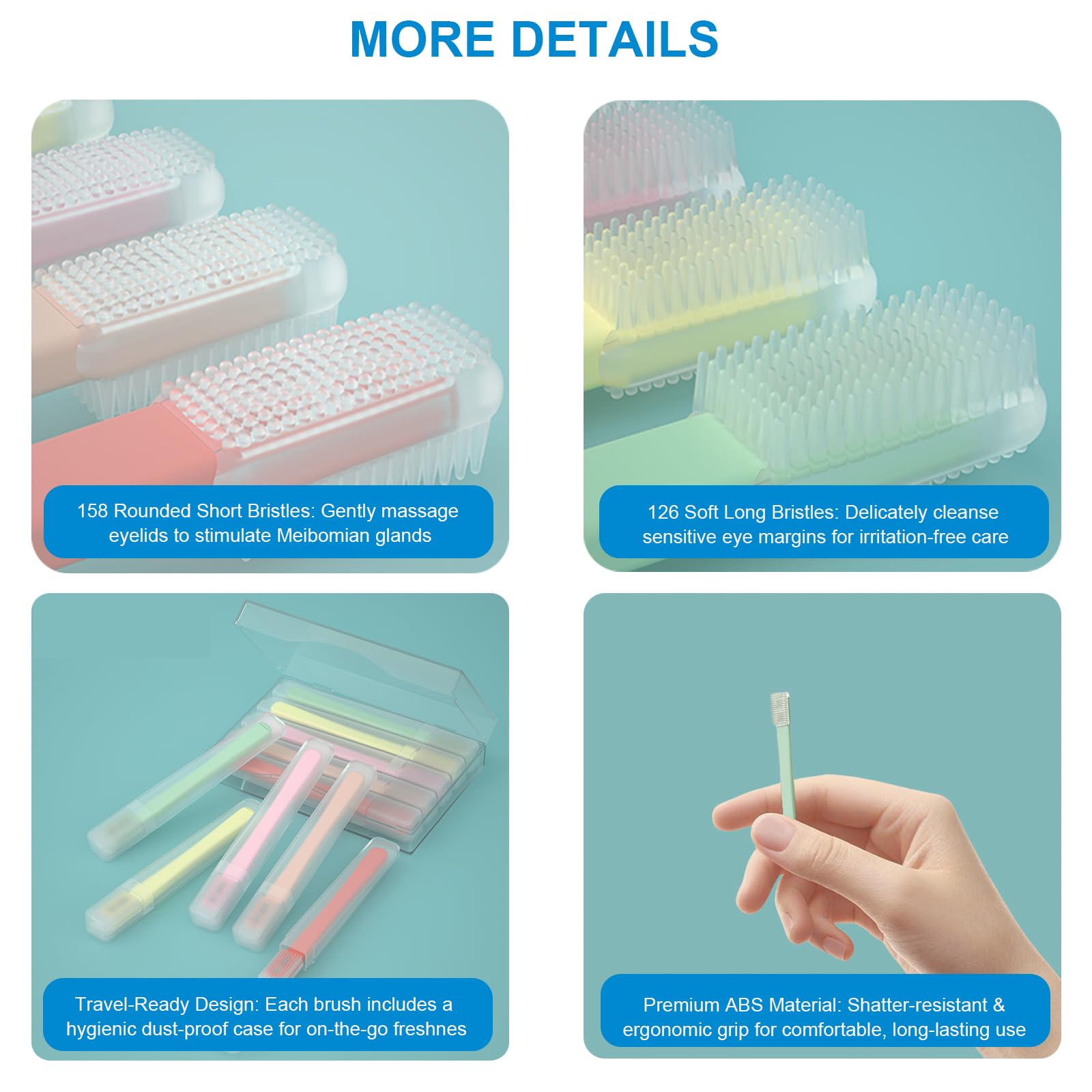 NKQ Eyelid Brush promotes a cleaner eyelid area with soft silicone bristles.