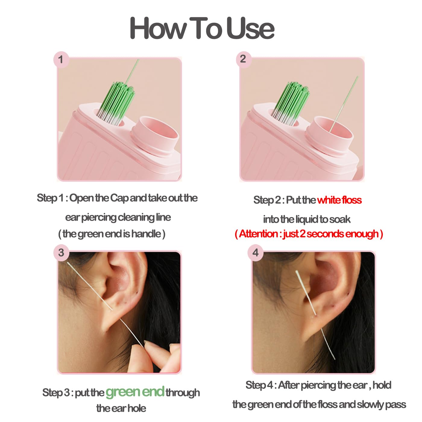 NNxooa 2-in-1 design simplifies piercing aftercare
