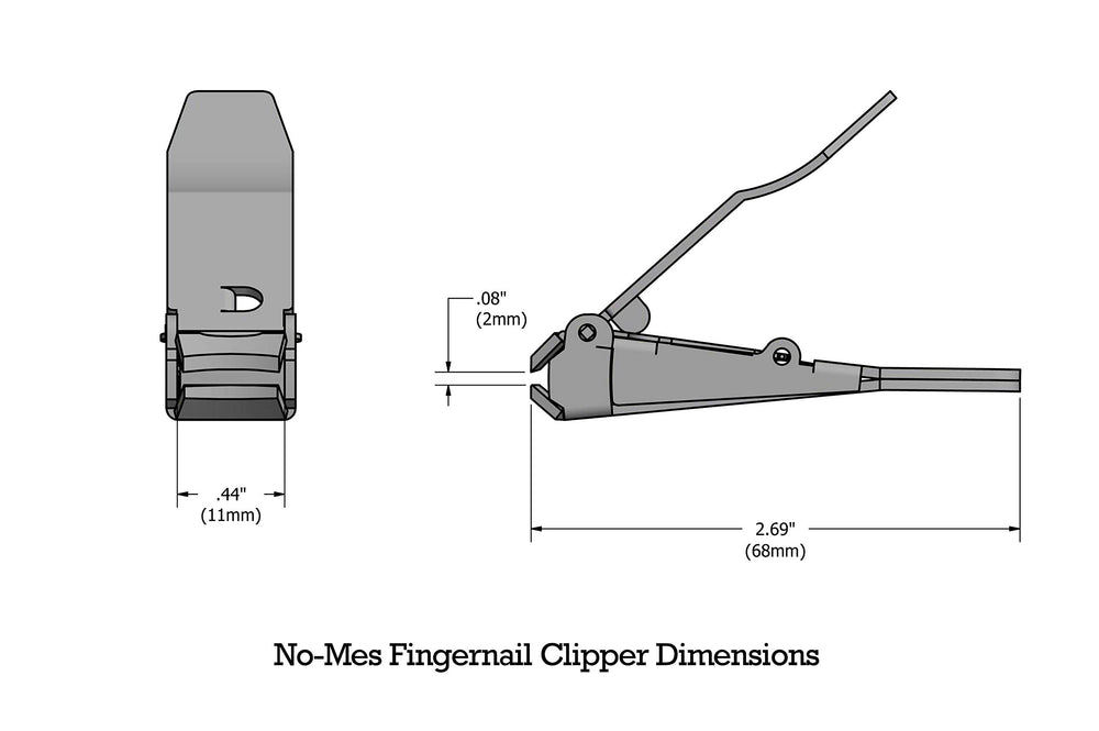 No-mes clipper with built-in laser-cut nail file ready for quick touch-ups.