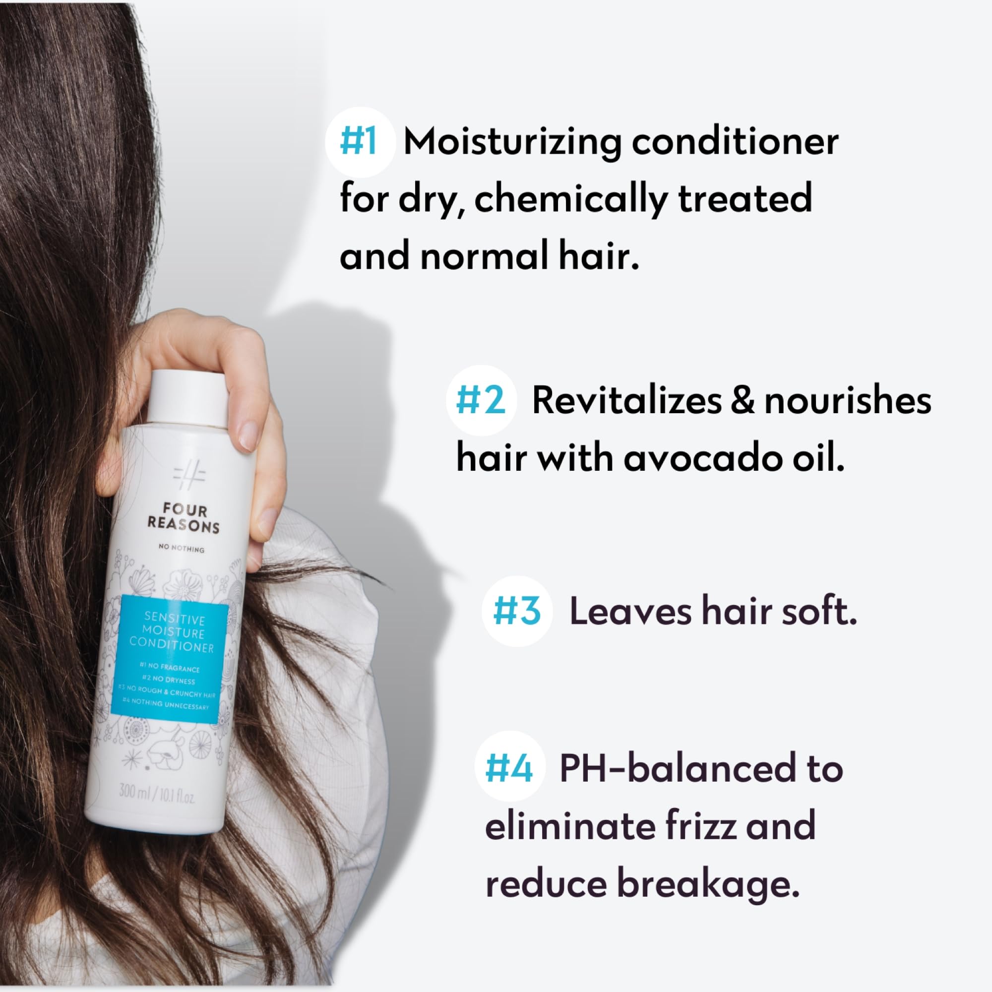 No Nothing avocado oil hydration graphic on conditioner packaging for dry hair.