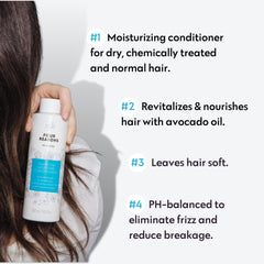 No Nothing avocado oil hydration graphic on conditioner packaging for dry hair.