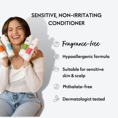 No Nothing conditioner bottle shows pH 4.0–4.5 label for frizz control.