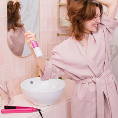 No Nothing heat protectant spray during flat-iron use for smoother, protected results.