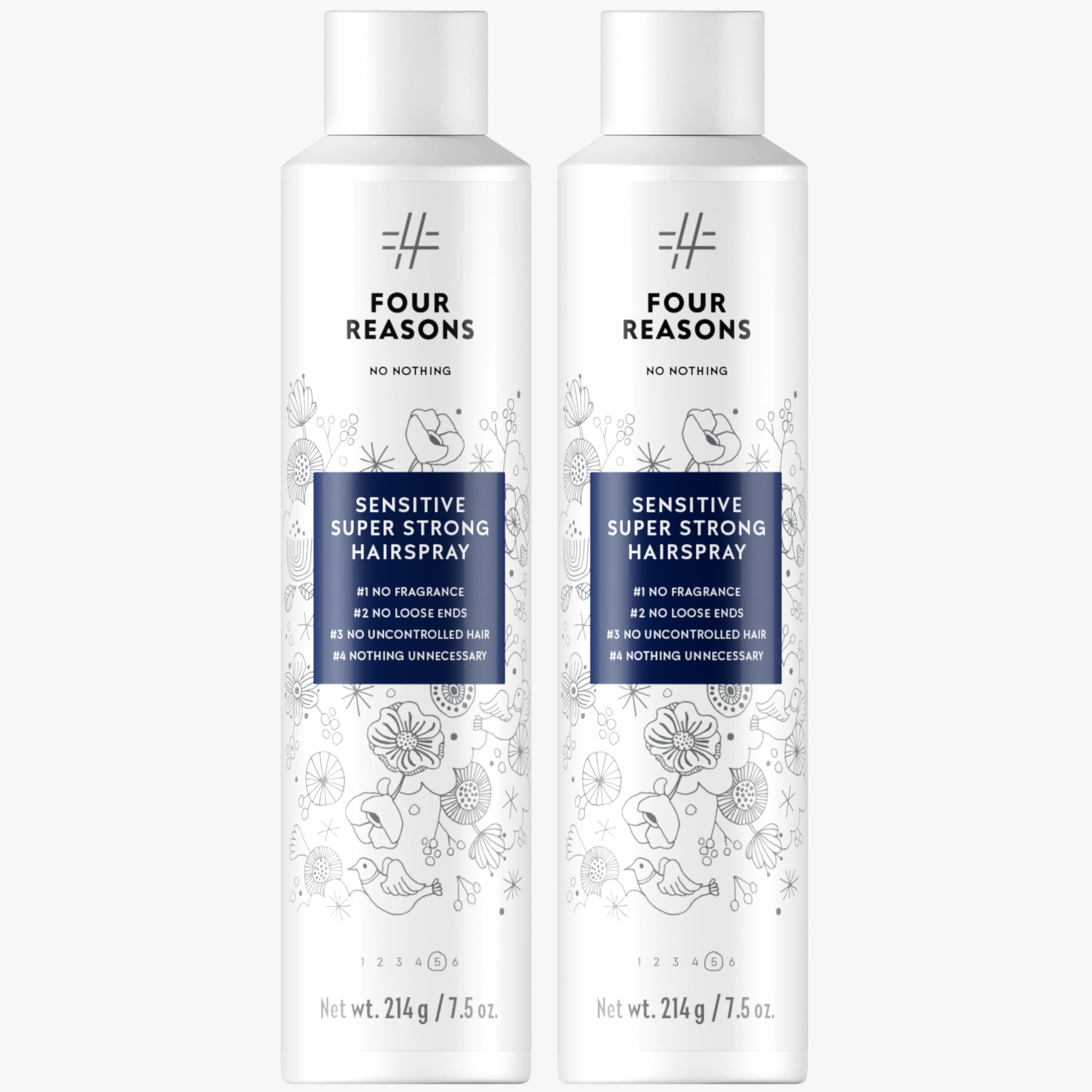 No Nothing Sensitive Extra Hold hairspray bottle front demonstrates fragrance-free styling option.
