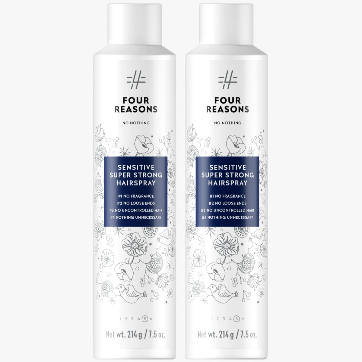 No Nothing Sensitive Extra Hold hairspray bottle front demonstrates fragrance-free styling option.