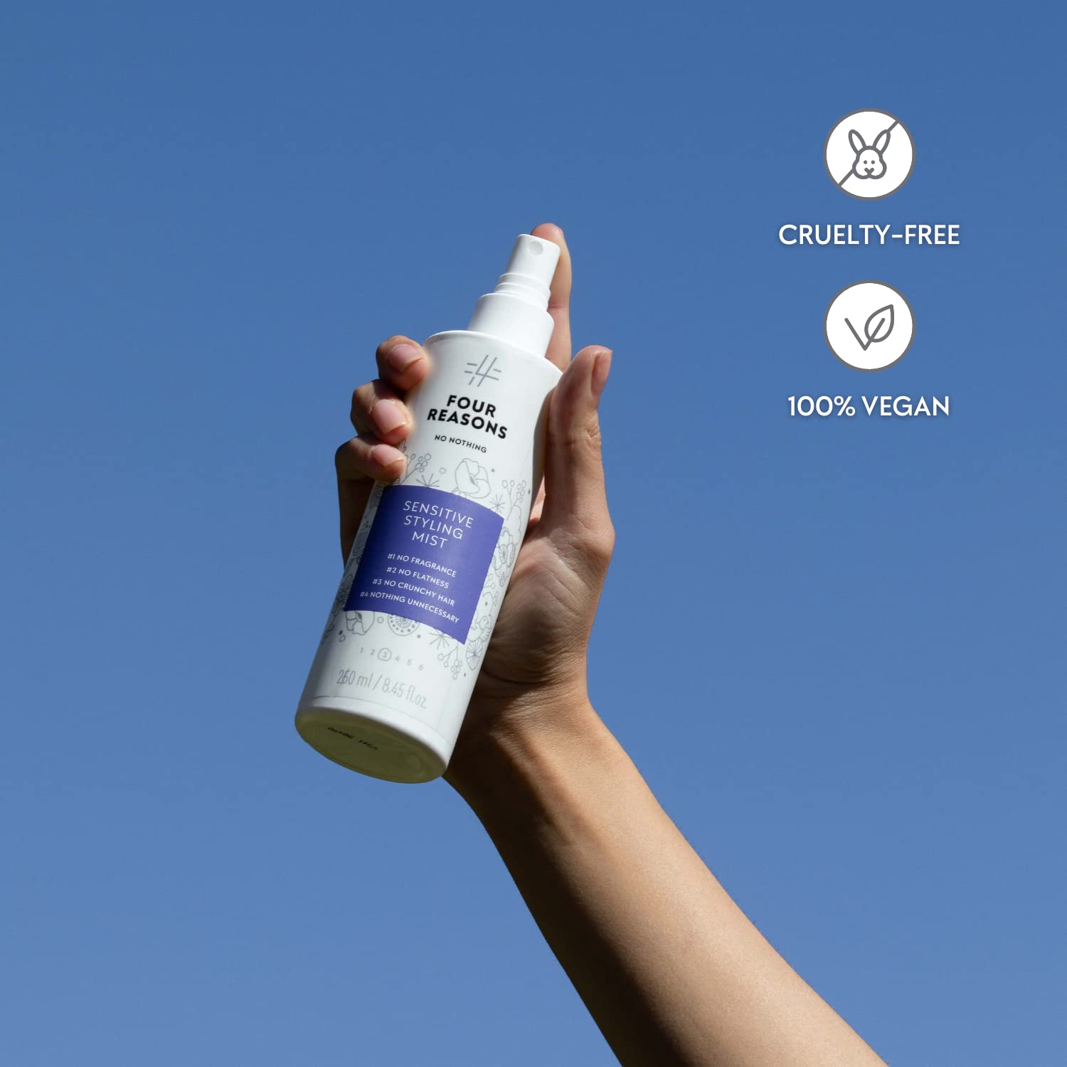 No nothing unscented styling spray – hypoallergenic formula for sensitive skin.