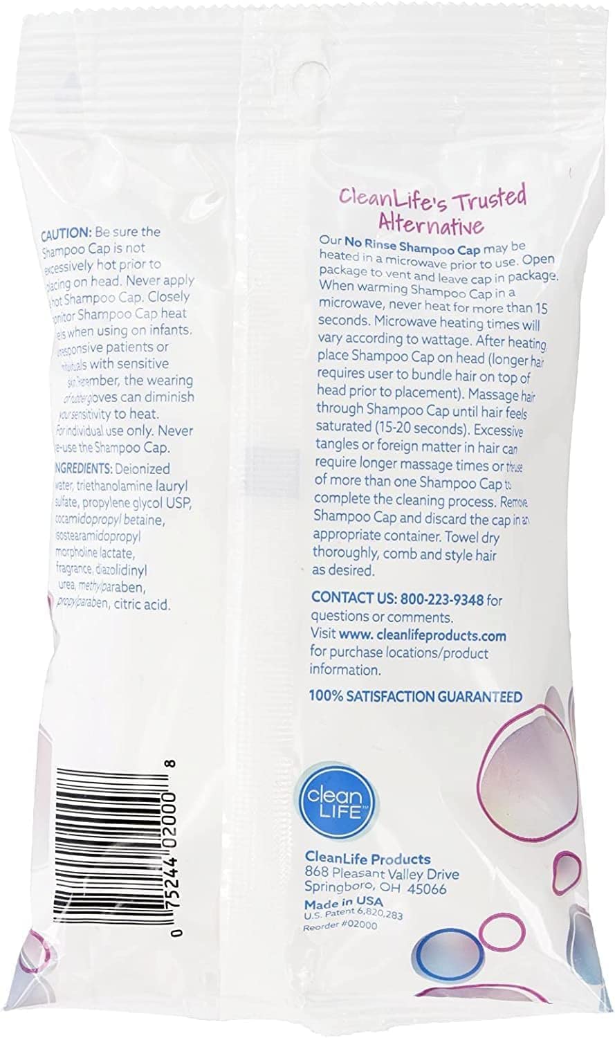 No-Rinse Cleanlife cap massage-action demonstrates easy caregiver-assisted hair cleaning